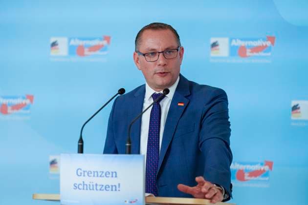AfD-Bundestagsfraktion, Tino Chrupalla Fraktionssitzung AfD-Bundestagsfraktion, Pressestatement, Vorsitzende der AfD-Bundestagsfraktion, Bundessprecher, Alice Weidel, Tino Chrupalla Berlin Berlin GER *** AfD parliamentary group, Tino Chrupalla parliamentary group meeting AfD parliamentary group, press statement, chairwoman of the AfD parliamentary group, federal spokesman, Alice Weidel, Tino Chrupalla Berlin Berlin GER