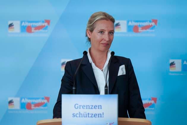 AfD-Bundestagsfraktion, Alice Weidel Fraktionssitzung AfD-Bundestagsfraktion, Pressestatement, Vorsitzende der AfD-Bundestagsfraktion, Bundessprecher, Alice Weidel, Tino Chrupalla Berlin Berlin GER *** AfD parliamentary group, Alice Weidel parliamentary group meeting AfD parliamentary group, press statement, chairwoman of the AfD parliamentary group, federal spokesman, Alice Weidel, Tino Chrupalla Berlin Berlin GER