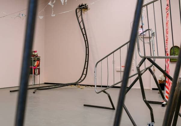 Turner Prize Exhibition Exhibition of work by Jesse Darling Nominated for his solo exhibitions No Medals, No Ribbons at Modern Art Oxford and Enclosures at Camden Art Centre. Darling™s work encompasses sculptures and installations which evoke the vulnerability of the human body and the precariousness of power structures. One of the four shortlisted artists for the TURNER Prize 2023 at the Towner, Eastbourne, UK on 27 September 2023., Credit:Lee Floyd Avalon UK, Eastbourne, Towner  Copyright: xLeexFloydx xAvalonx 0808786381