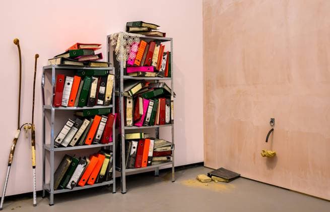 Turner Prize Exhibition Exhibition of work by Jesse Darling Nominated for his solo exhibitions No Medals, No Ribbons at Modern Art Oxford and Enclosures at Camden Art Centre. Darling™s work encompasses sculptures and installations which evoke the vulnerability of the human body and the precariousness of power structures. One of the four shortlisted artists for the TURNER Prize 2023 at the Towner, Eastbourne, UK on 27 September 2023., Credit:Lee Floyd Avalon UK, Eastbourne, Towner  Copyright: xLeexFloydx xAvalonx 0808787732