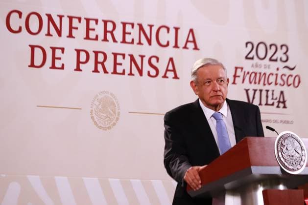 September 27, 2023 in Mexico City, Mexico: Mexican President, Andres Manuel Lopez Obrador, speaks during the morning briefing conference in front of reporters at the National Palace. on September 27, 2023 in Mexico City, Mexico. Mexico City Mexico - ZUMAe321 20230927_zia_e321_008 Copyright: xCarlosxSantiagox