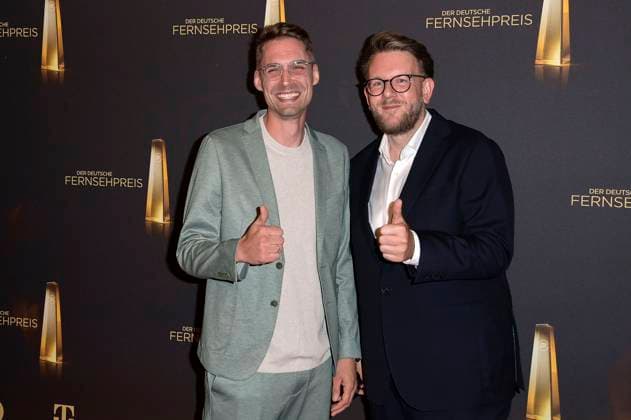 Jonas König und Jakob Lundt bei der Verleihung des Deutschen Fernsehpreises 2023 - Die Nacht der Kreativen in der Flora Köln. Köln, 27.09.2023