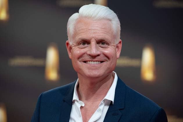 Guido CANTZ, Moderator, Roter Teppich, Red Carpet Show, Ankunft, arrival, Verleihung des Deutschen Fernsehpreises, Der Deutsche Fernsehpreis 2023, Deutscher Fernsehpreis 2023 in den MMC Studios Koeln, am 28.09.2023.