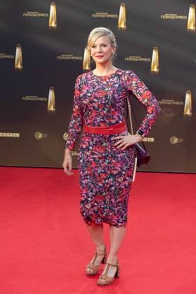 Eva HABERMANN, Schauspielerin, Roter Teppich, Red Carpet Show, Ankunft, arrival, Verleihung des Deutschen Fernsehpreises, Der Deutsche Fernsehpreis 2023, Deutscher Fernsehpreis 2023 in den MMC Studios Koeln, am 28.09.2023.
