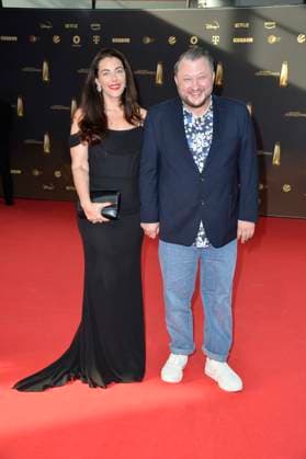 Sebastian Lege und Madita van Huelsen bei der Verleihung des Deutschen Fernsehpreises in Koeln 28.09. 2023