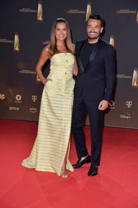 Jana Ina Zarrella und Ehemann Giovanni Zarrella bei der Verleihung des Deutschen Fernsehpreises in Koeln 28.09. 2023