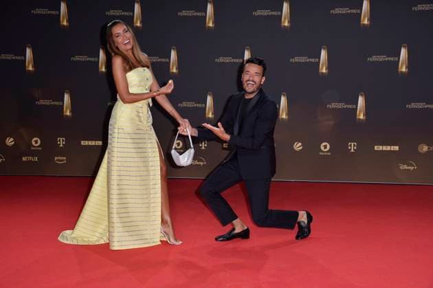 Jana Ina Zarrella und Ehemann Giovanni Zarrella bei der Verleihung des Deutschen Fernsehpreises in Koeln 28.09. 2023