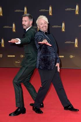 Jochen Schropp und Ross Antony bei der Verleihung des Deutschen Fernsehpreises 2023 in den MMC Studios. Köln, 28.09.2023