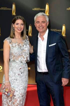 Kristina Inhof und Andreas von Thien bei der Verleihung des Deutschen Fernsehpreises 2023 in den MMC Studios. Köln, 28.09.2023