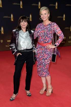 Anna Thalbach und Eva Habermann bei der Verleihung des Deutschen Fernsehpreises 2023 in den MMC Studios. Köln, 28.09.2023