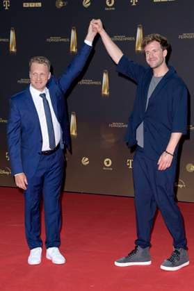Oliver Pocher und Luke Mockridge bei der Verleihung des Deutschen Fernsehpreises 2023 in den MMC Studios. Köln, 28.09.2023