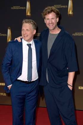 Oliver Pocher und Luke Mockridge bei der Verleihung des Deutschen Fernsehpreises 2023 in den MMC Studios. Köln, 28.09.2023