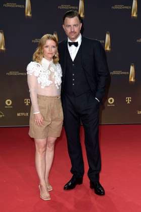 Karoline Schuch und Friedrich Mücke bei der Verleihung des Deutschen Fernsehpreises 2023 in den MMC Studios. Köln, 28.09.2023
