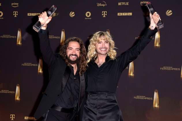 Tom Kaulitz und Bill Kaulitz bei der Verleihung des Deutschen Fernsehpreises 2023 in den MMC Studios. Köln, 28.09.2023