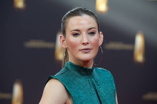 Jeannine MICHAELSEN, Moderatorin, Roter Teppich, Red Carpet Show, Ankunft, arrival, Verleihung des Deutschen Fernsehpreises, Der Deutsche Fernsehpreis 2023, Deutscher Fernsehpreis 2023 in den MMC Studios Koeln, am 28.09.2023.