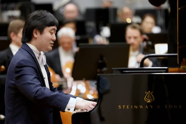 Pianist Sheng Cia, neuer Probesaal, neues Probehaus, Haus der Musik der Philharmonie Suedwestfalen (Südwestfalen) in der Oranienstrasse in Siegen Philharmonie Suedwestfalen Haus der Musik am 28.09.2023 in Siegen Deutschland. NUTZUNG NUR REDAKTIONELL