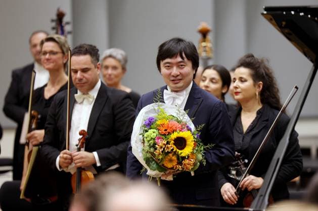 Pianist Sheng Cia, neuer Probesaal, neues Probehaus, Haus der Musik der Philharmonie Suedwestfalen (Südwestfalen) in der Oranienstrasse in Siegen Philharmonie Suedwestfalen Haus der Musik am 28.09.2023 in Siegen Deutschland. NUTZUNG NUR REDAKTIONELL