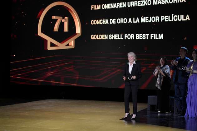 Claire Denis bei der Preisverleihung auf dem 71. Internationalen Filmfestival San Sebastian Festival Internacional de Cine de San Sebastian im Kursaal. San Sebastian, 30.09.2023