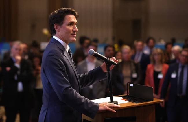 October 3, 2023, Ottawa, ON, Canada: Prime Minister Justin Trudeau speaks at the One Alberta. One Canada. reception in Ottawa on Tuesday, October 3, 2023. Ottawa Canada  - ZUMAc35_ 20231003_zaf_c35_197 Copyright: xPatrickxDoylex