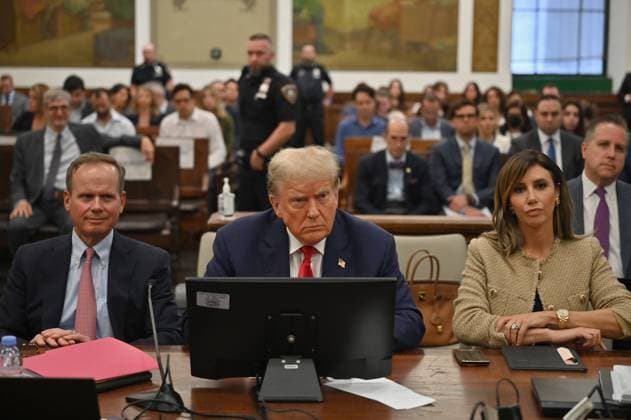 Bilder des Jahres 2023, News 10 Oktober News Themen der Woche KW40 News Bilder des Tages United States President Donald Trump sits in the court room on day 3 of his civil fraud trial at State Supreme Court on Wednesday, October 4, 2023 in New York City. The case brought last September by New York Attorney General Letitia James, accuses Trump, his eldest sons and his family business of inflating Trump s net worth by more than $2 billion by overvaluing his real estate portfolio. Pool  NYX20231004111 AngelaxWeiss