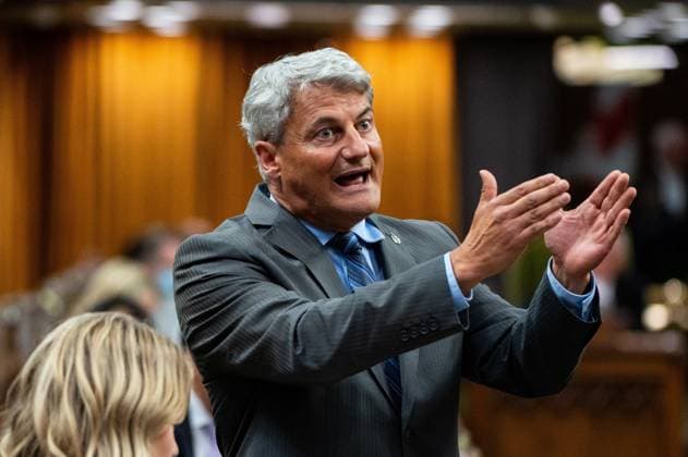 October 5, 2023, Ottawa, ON, Canada: Conservative MP Go rard Deltell rises during Question Period on Parliament Hill in Ottawa, on Thursday, Oct. 5, 2023. Ottawa Canada  - ZUMAc35_ 20231005_zaf_c35_106 Copyright: xSpencerxColbyx
