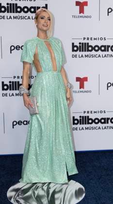 Paris Hilton arrives on the red carpet at the 2023 Latin Billboard Music Awards at the University of Miami, Watsco Center, Thursday, October 05, 2023 in Coral Gables, Florida.  MIA20231005137 GARYxIxROTHSTEIN