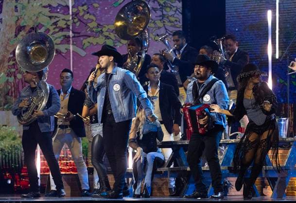 Calibre 50 performs at the 2023 Latin Billboard Music Awards at the University of Miami, Watsco Center, Thursday, October 05, 2023 in Coral Gables, Florida.  MIA20231005159 GARYxIxROTHSTEIN