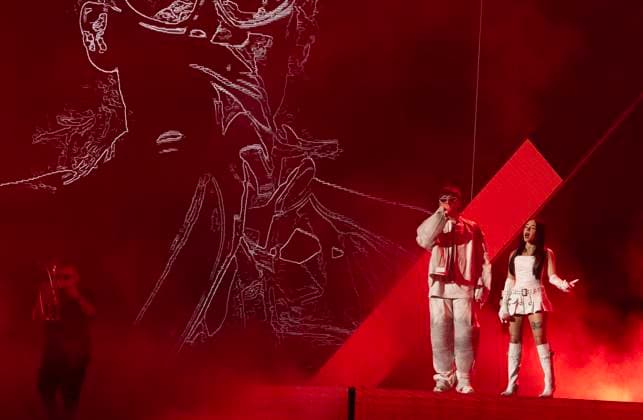 Peso Pluma and Nicki Nicole perform at the 2023 Latin Billboard Music Awards at the University of Miami, Watsco Center, Thursday, October 05, 2023 in Coral Gables, Florida.  MIA20231005184 GARYxIxROTHSTEIN