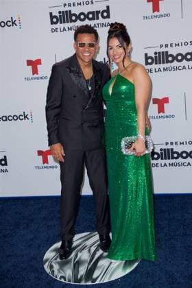 2023 Billboard Latin Music Awards - Arrivals Randy Malcom of Gente De Zona and wife Annaby Pozo arrives for the 2023 Billboard Latin Music Awards at the Watsco Center in Miami, Florida, on October 5, 2023, Credit:Avalon United States, Fl, Miami  Copyright: xAvalonx 0811426351