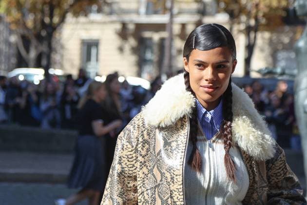 PFW - Miu Miu Womenswear Spring-Summer 2023 - Arrivals NB Tina Kunakey arrived at Miu Miu Womenswear Spring Summer 2023 show as part of Paris Fashion Week on October 04, 2022 in Paris, France. Photo by Nasser Berzane ABACAPRESS.COM Paris France  Copyright: xBerzanexNasser ABACAx 827195_193 BerzanexNasser ABACAx 827195_193