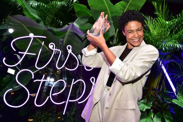 First Steps Award 2023 Merle Grimme, Gewinnerin des Big Audience Award First Steps Award im Stage Theater des Westens heißt es Bühne frei! für Deutschlands talentierteste NachwuchsfilmschaffendeF in Berlin, am 08.10.2023