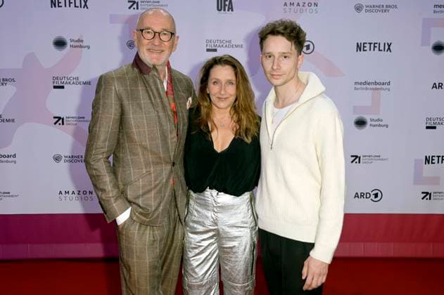 Peter Lohmeyer, Barbara Philipp und Jonathan Berlin bei der 24. Verleihung der First Steps Awards im Theater des Westens. Berlin, 08.10.2023