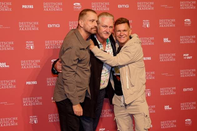 Ulf Leo Sommer, Detlev Buck, Peter Plate bei der Verleihung des Deutschen Musical theater PReises 2023 im Theater des Westens, Berlin.