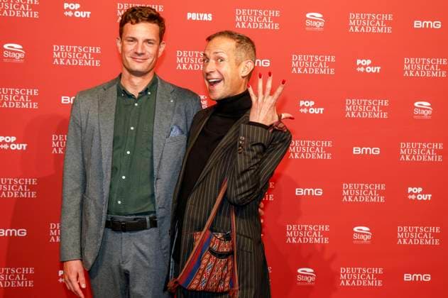 Florian Korty und Tim Fischer bei der Verleihung des Deutschen Musical Theater Preises 2023 im Theater des Westens. Berlin, 09.10.2023