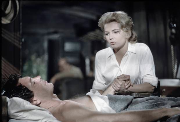 Film The Spiral Road Actor Rock Hudson and actress Gena Rowlands in a scene Paramaribo Suriname  Copyright: xLeoxFuchsx 0899 Rock Hudson Gena Rowlands (The Spiral Road)