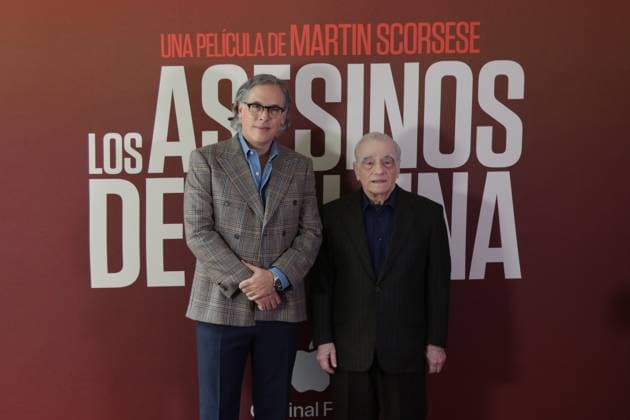 Killers of the Flower Moon Film Photocall October 11, 2023, Mexico City, Mexico: (L-R) Director of Photography Rodrigo Prieto and American Director Martin Scorsese, attend the film Photocall to promote the film ˜Killers of the Flower Moon™ at Four Season Hotel. on October 11, 2023, Mexico City, Mexico. (Photo by Ismael Rosas Eyepix Group) Copyright: xIsmaelxRosas xEyepixxGroupx IR_11102023_101044