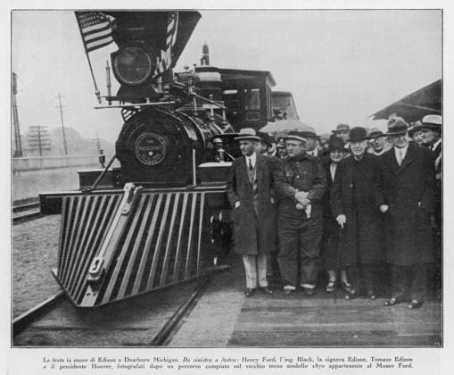RECORD DATE NOT STATED THOMAS EDISON THOMAS ALVA EDISON (1847 - 1931), American inventor in 1929 at Dearborn, Michigan with Henry Ford, Mr Black (engineer), Mrs Edison and President Hoover. Date: 1929  Copyright: Gemini 10066387