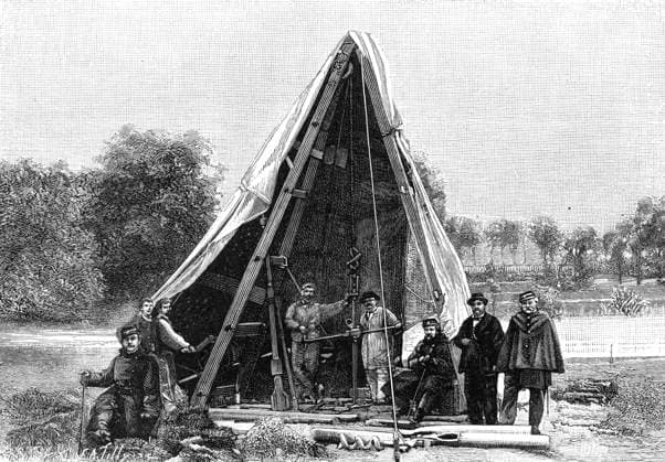 RECORD DATE NOT STATED Paris, France - Tour Eiffel, Construction Surveying. Paris, France - Tour Eiffel, Construction Surveying Date: 1887  Copyright: Gemini Picture No. 10811001