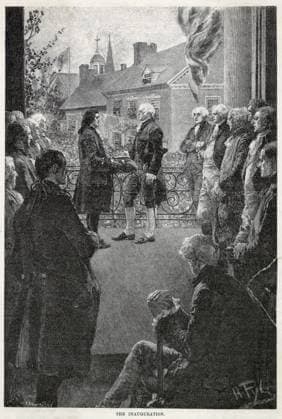 RECORD DATE NOT STATED America - Inauguration Of Washington In New York The Inauguration Ceremony Of George Washington In New York. Date: 1789  Copyright: Gemini Picture No. 12152260
