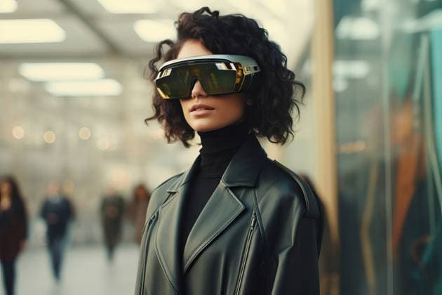 PR_ID17217_5212_Pr-metaverseportraits.jpg Generative AI image of confident young woman in trendy black leather jacket and virtual reality glasses standing in city, Property released Model Released ManuelRuiz_ID17217_523813_009 Copyright: xManuelxRuizx RECORD DATE NOT STATED