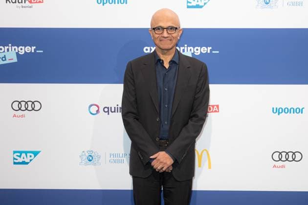 Axel Springer Award 2023 Satya Nadella beim Axel Springer Award 2023 im Axel Springer Neubau am 17.10.2023 in Berlin. Copyright: xEventpressxKochanx