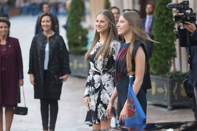 The King and Queen of Spain, the Princess of Asturias and Infanta Sofia preside over the 31st Princess of Asturias Awards Concert Princess Leonor and Infanta Sofia arrive at the XXXI Princess of Asturias Awards Concert at the Auditorio Palacio de Congresos Principe Felipe on October 19, 2023 in Oviedo, Spain. Photo by Raul Terrel Europa Press ABACAPRESS.COM Oviedo Spain  Copyright: xEuropaxPress ABACAx 872467_006 EuropaxPress ABACAx 872467_006