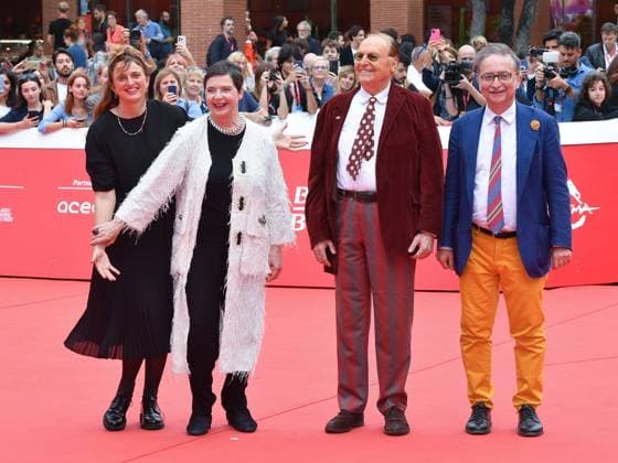 Rome, Rome Film Fest 2023. Rome Film Festival. Red carpet Isabella Rossellini. Pictured: Alice Rohrwacher, Isabella Rossellini, Renzo Arbore, Gian Luca Farinelli  Copyright: xMaurizioxD Avanzox xipa-agency.nx xDxAvanzo Provvisionatox IPA_IPA41102549