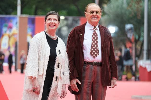 October 20, 2023, Rome, Italy: Isabella Rossellini (L) and Renzo Arbore (R) attend the red carpet for the Isabella Rossellini Lifetime Achievement Award during the 18th Rome Film Festival at Auditorium Parco Della Musica in Rome. Rome Italy - ZUMAs197 20231020_aaa_s197_228 Copyright: xElenaxVizzocax