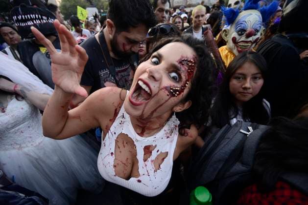 Mexico City Annual Zombie Walk October 21, 2023, Mexico City, Mexico: Participants disguised as Zombies take part during the Annual Zombie Walk at Mexico City s downtown. on October 21, 2023 in Mexico City, Mexico. (Photo by Carlos Tischler Eyepix Group) Copyright: xCarlosxTischler xEyepixxGroupx LB_20102023_102147