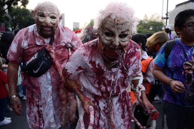 Mexico City Annual Zombie Walk October 21, 2023, Mexico City, Mexico: Participants disguised as Zombies take part during the Annual Zombie Walk at Mexico City s downtown. on October 21, 2023 in Mexico City, Mexico. (Photo by Carlos Tischler Eyepix Group) Copyright: xCarlosxTischler xEyepixxGroupx LB_20102023_102152