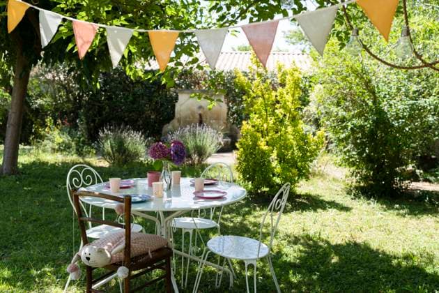 Decorated back yard with table set up property released, SVKF01581