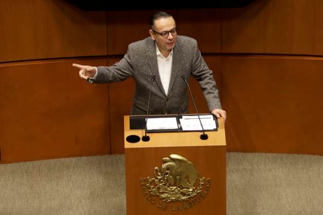 October 24, 2023, Mexico City, Mexico: Senator German Martinez during the session in the Senate in Mexico City. on October 24, 2023 in Mexico City, Mexico Mexico City Mexico - ZUMAe321 20231024_zia_e321_031 Copyright: xLuisxBarronx