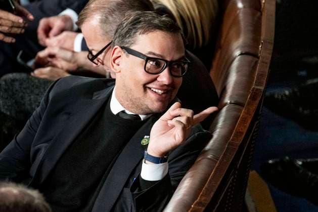 October 25, 2023, Washington, District of Columbia, USA: U.S. Representative GEORGE SANTOS (R-NY) at a vote of the House of Representatives on a new House Speaker, in the House Chamber at the U.S. Capitol. Washington USA - ZUMAb161 20231025_aap_b161_003 Copyright: xMichaelxBrochsteinx