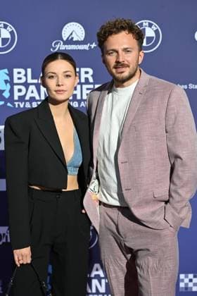 Lena Meckel and David Helmut, Roter Teppich,Blauer Panther Ð TV und Streaming Award 2023 am 25.10.2023 in der BMW Welt Muenchen.